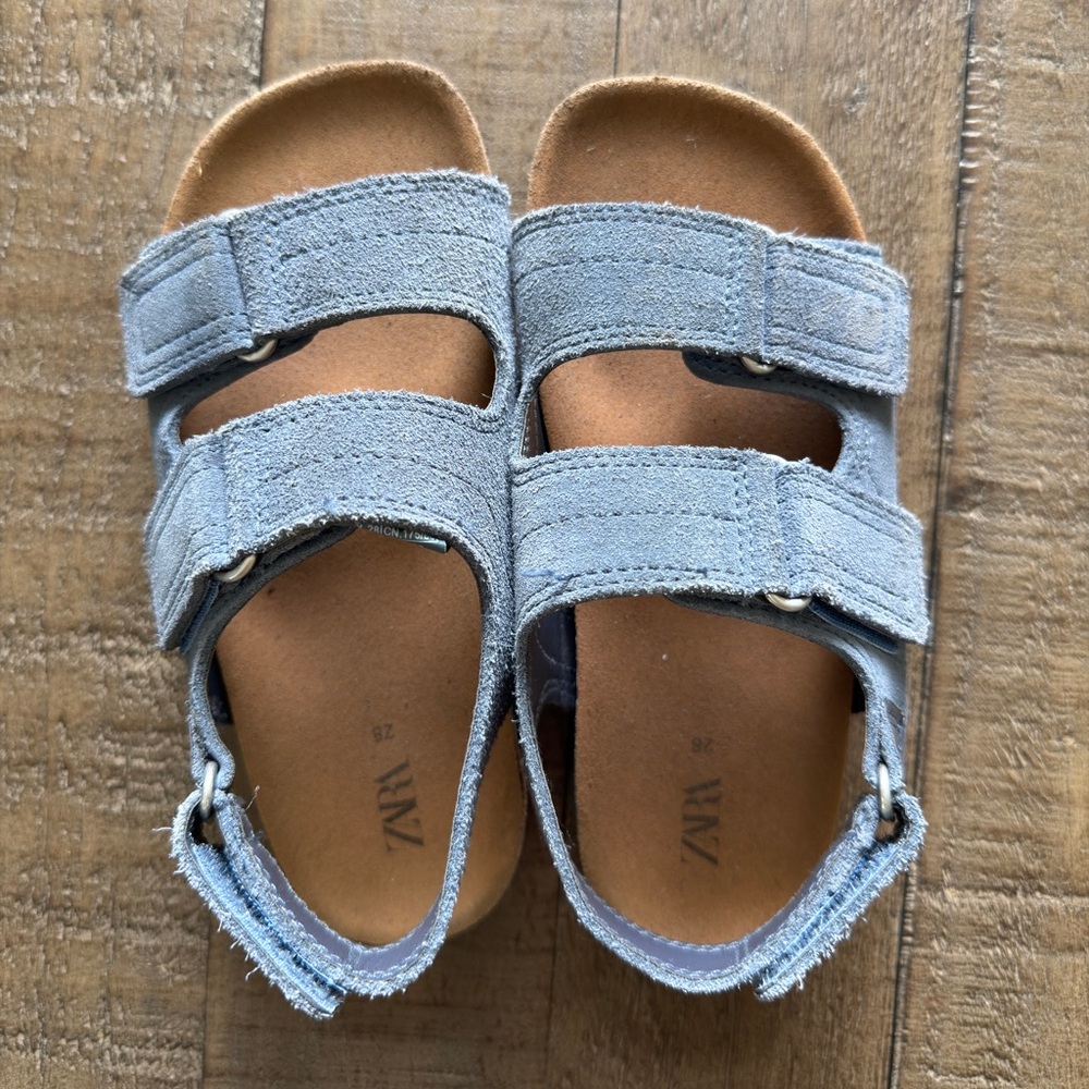 Zara Kids Light Blue Strap Leather Sandals